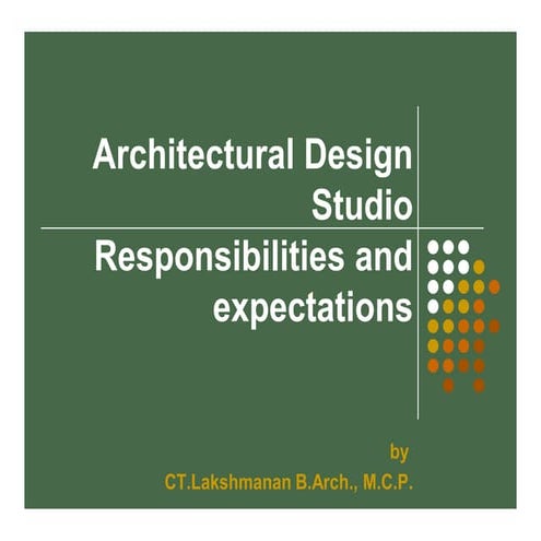 Architectural design studio   responsibilities and expectations