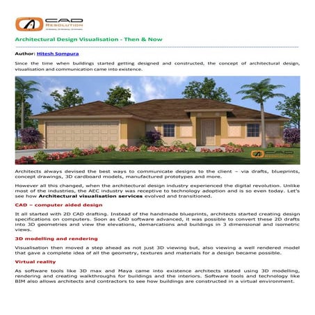 Architectural Design Visualisation - Then & Now