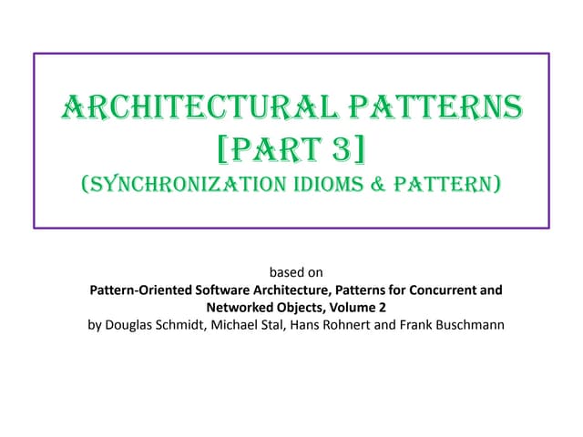 Architectural patterns part 3