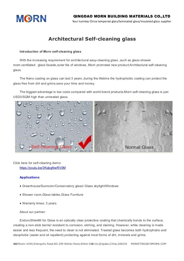 Architectural self cleaning glass