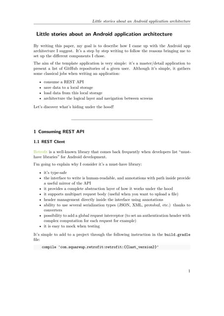 Android application architecture