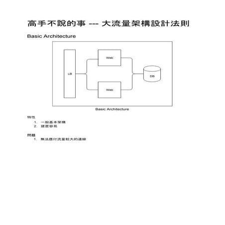 Startup4Chinese #10: 高手不說的事 --- 大流量架構設計法則