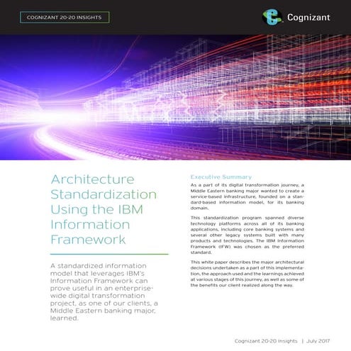 Architecture Standardization Using the IBM Information Framework