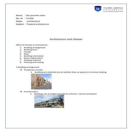 Architecture and climate