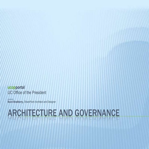 Architecture and governance