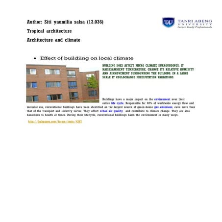 Architecture and urban heat island 