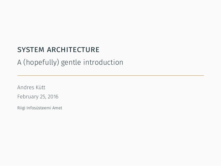 System Thinking In Public Sector Architecture - 