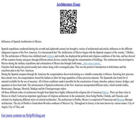 Architecture Essay