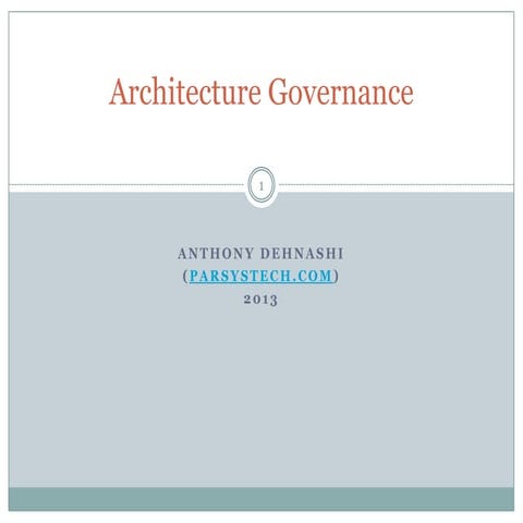 Architecture Governance in Brief