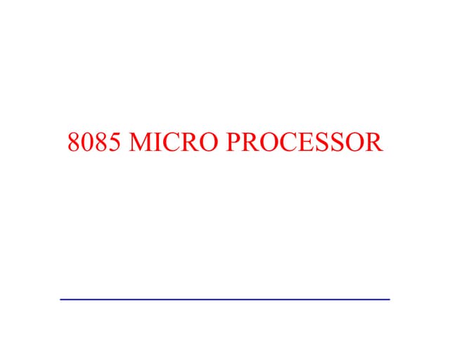 Architecture of 8085