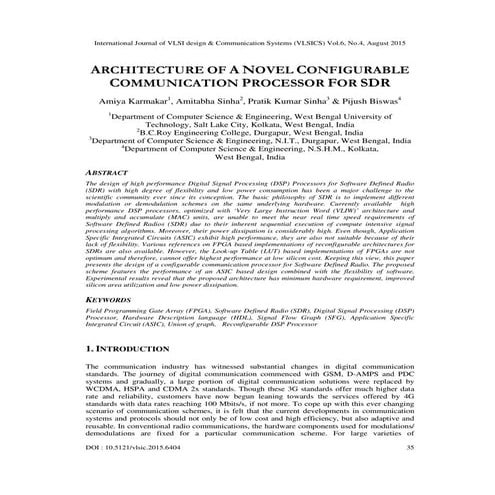 Architecture of a novel configurable