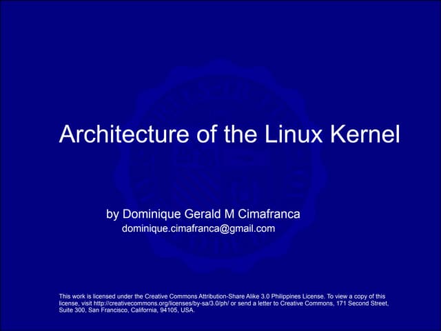 Architecture Of The Linux Kernel
