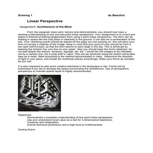 Two Point Perspective INSTRUCTIONS de Beaufort