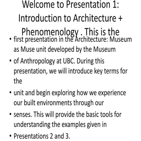 Introduction to Architecture and architectural design