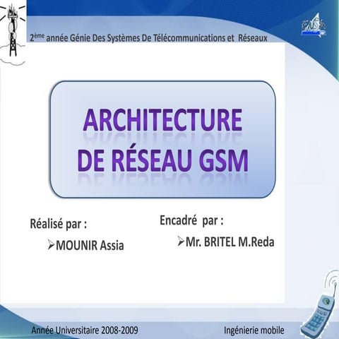 Architecture d'un réseau GSM 2G (Téléphonie Mobile)
