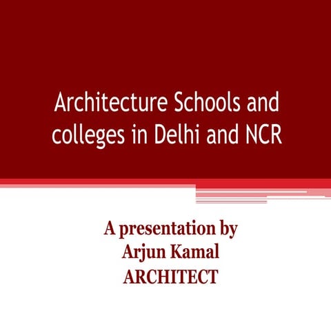 Architecture schools and colleges in Delhi and NCR