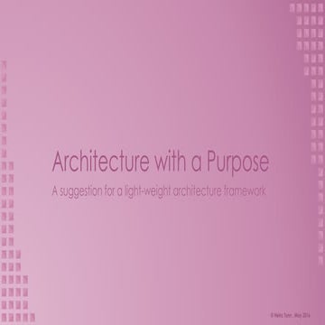 Architecture with a Purpose