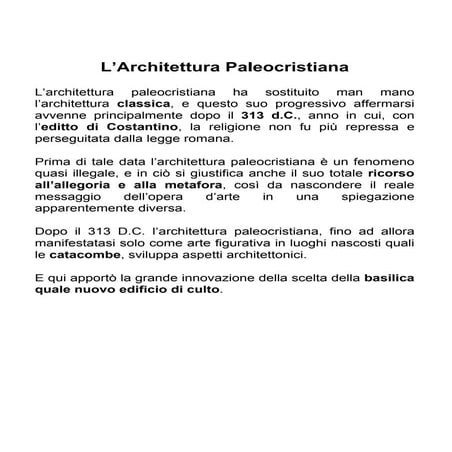 21. Architettura Paleocristiana
