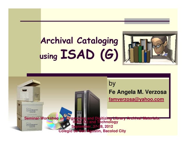 Archival cataloging using ISAD-G
