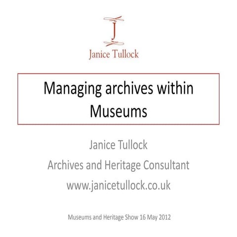 Archives in museums