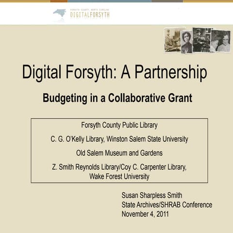 Digital Forsyth: A Partnership/Budgeting in a Collaborative Grant