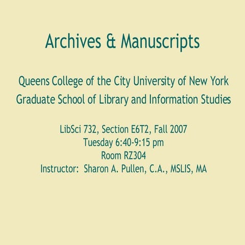 Archives & Manuscripts