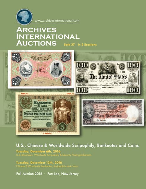 Archives International Auctions Sale 37