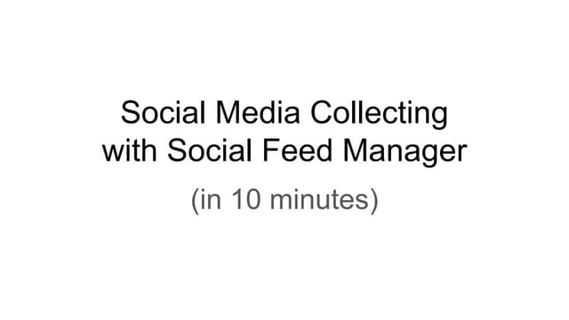 Social Feed Manager presentation at...