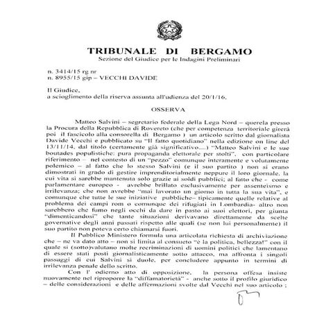 Archiviazione Vecchi