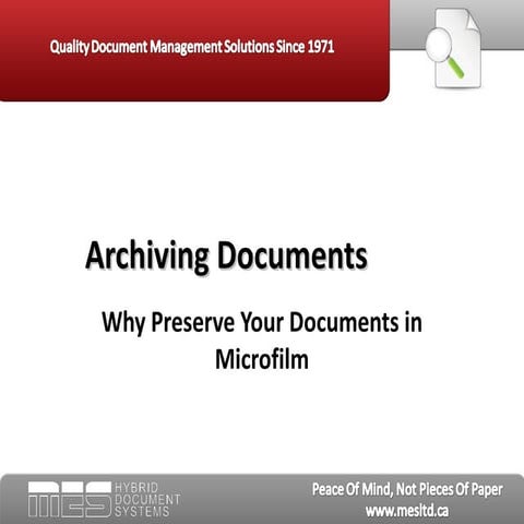 Archiving documents   mes hybrid