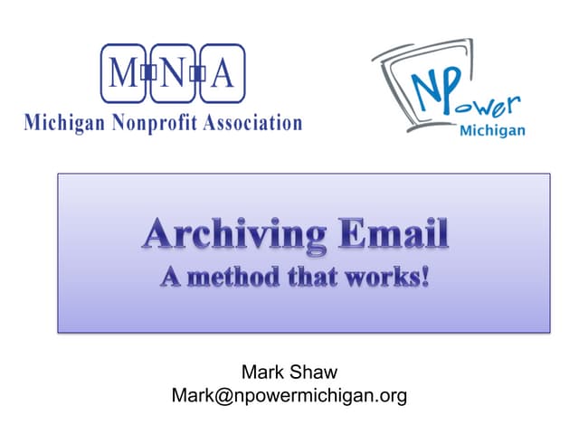 Archiving Email