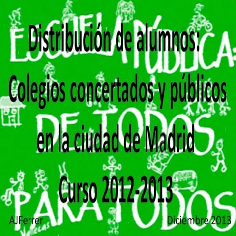 Distribución alumnado en colegios concertados y públicos de Madrid. 2012-2013