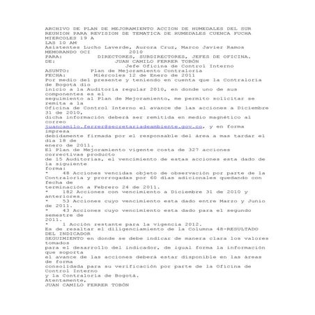 Archivo de plan de mejoramiento accion de humedales del sur