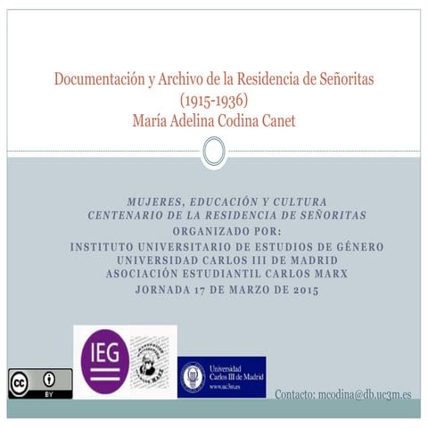 Documentación y Archivo de la Residencia de Señoritas (1915-1936)