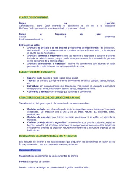 Archivo Y Clases De Documentos