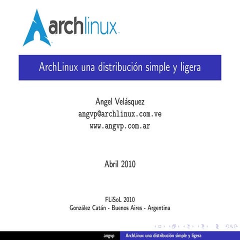 Angel Velásquez, Developer at Arch linux