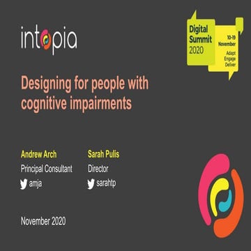 Designing for people with cognitive impairments