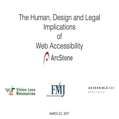 The Human, Design & Legal Implications of Web Accessibility. Accessible360 + ...