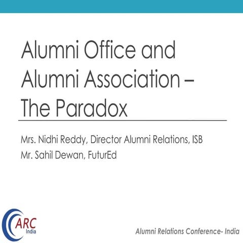 Alumni Office and Alumni Association- The Paradox
