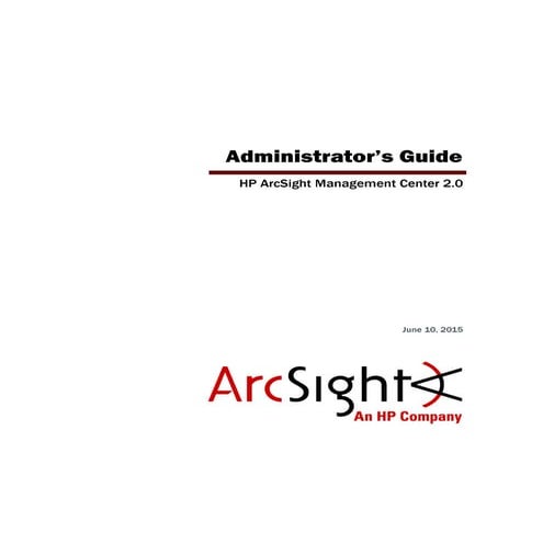 ArcSight Management Center 2.0 Administrator's Guide