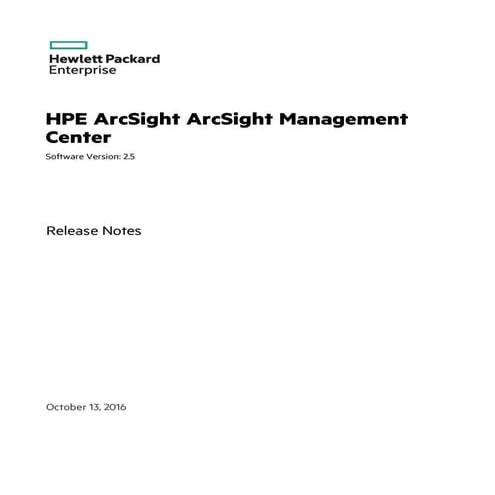 ArcSight Management Center 2.5 Release Notes
