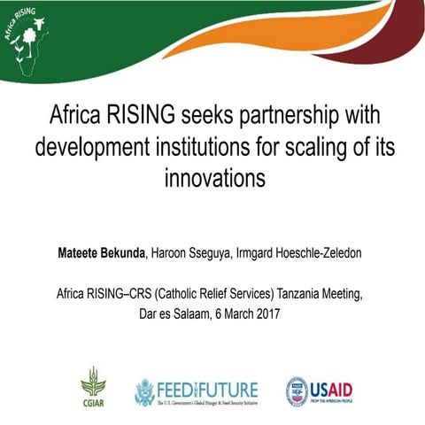 Africa RISING seeks partnership with development institutions for scaling of ...