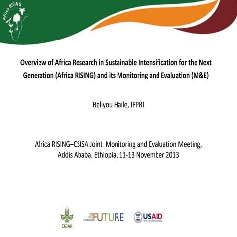 Overview of Africa research in sustainable intensification for the next gener...