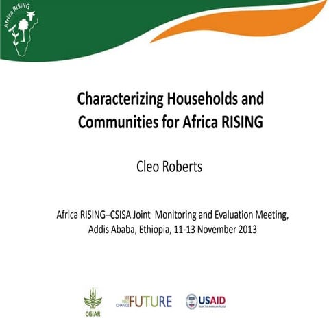 Characterizing households and communities for Africa RISING