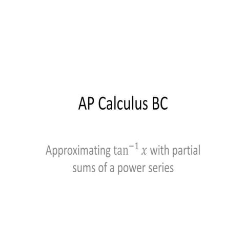Approximating Arctan(x)