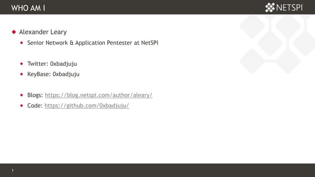 WMI for Penetration Testers - Arcticcon 2017