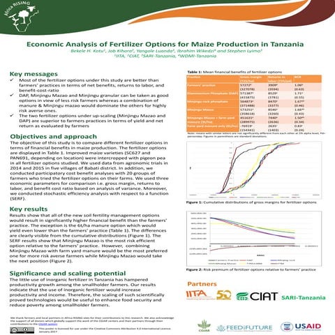 Economic analysis of fertilizer options for maize production in Tanzania