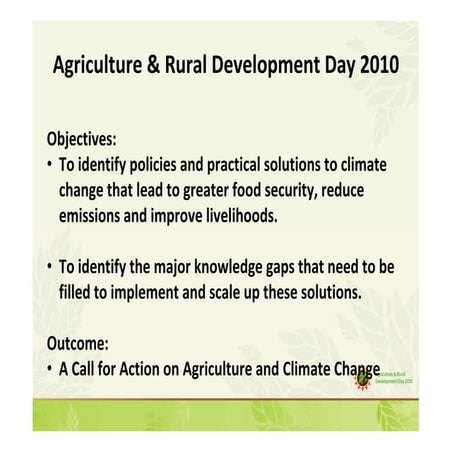 Agriculture and Rural Development Day 2010