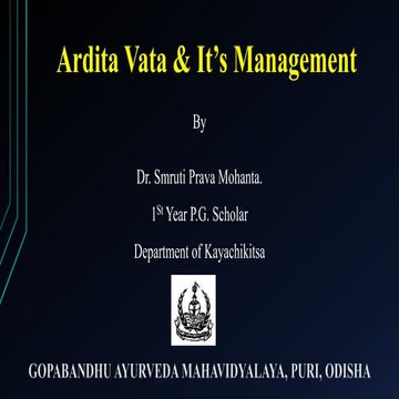 Ardita vata and its management