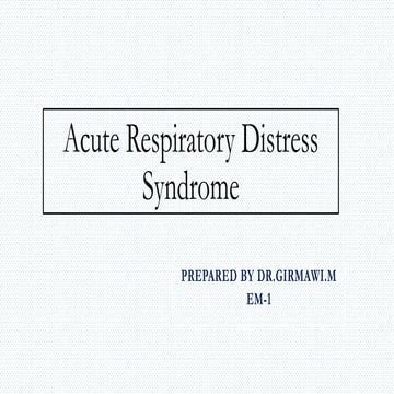 Acute Respiratory Distress Syndrome